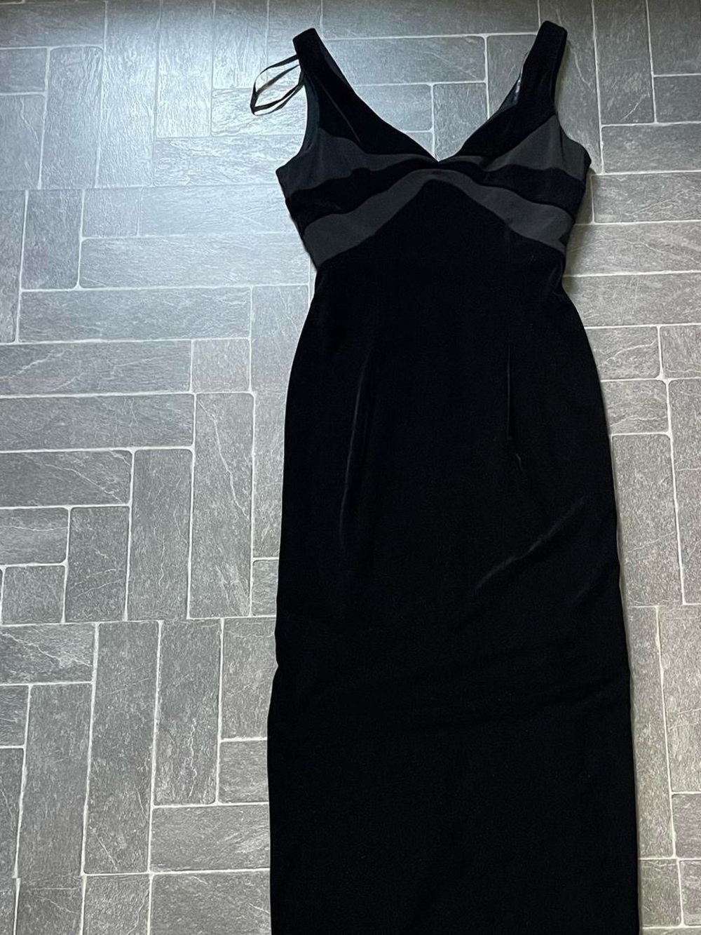 Vintage 90s Scott McClintock Black Velvet Maxi Dress Size 6